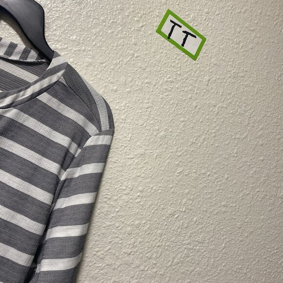 ava james tunic top xl gray white extra large stripes lightweight tt - Picture 5 of 11